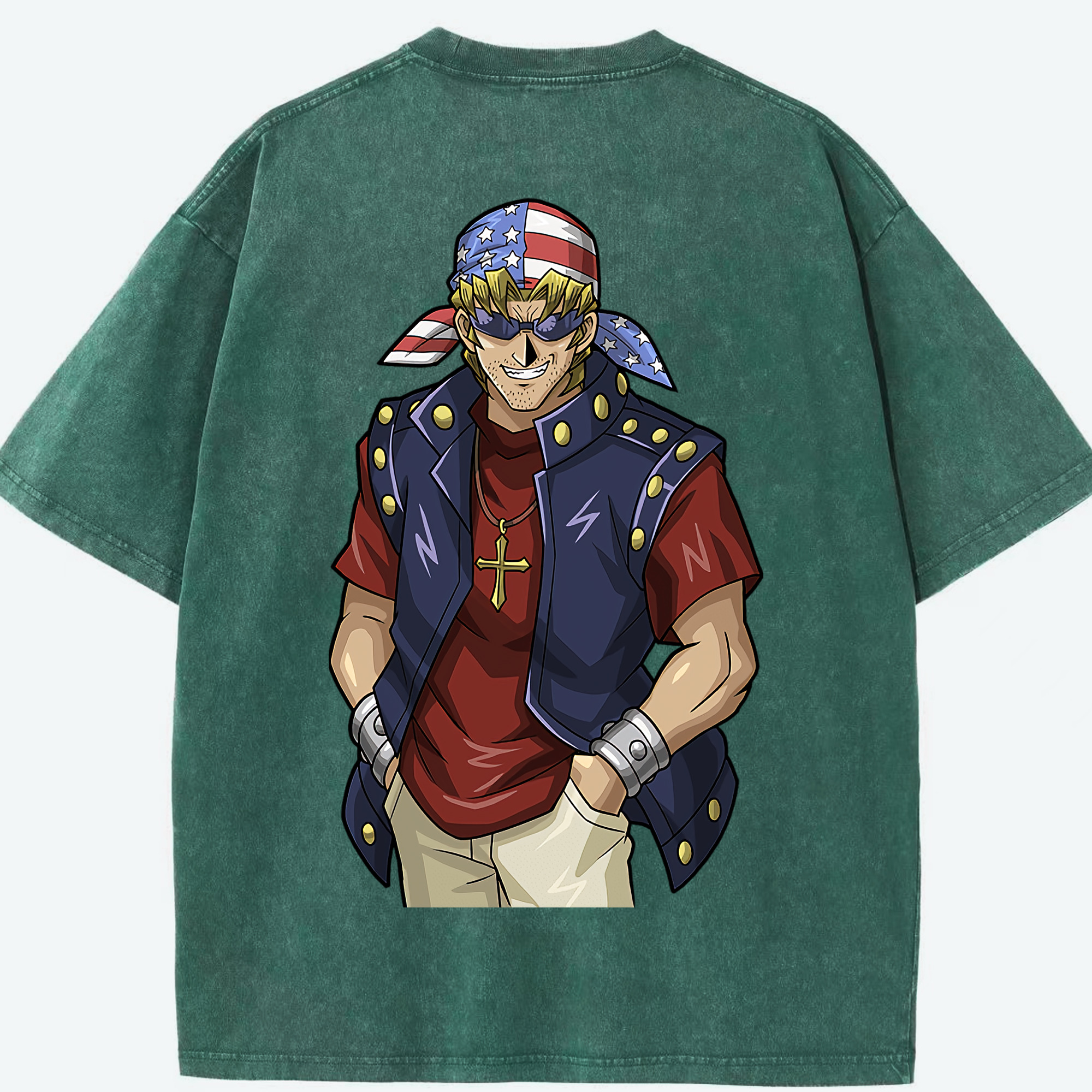 （画像用） 遊☆戯☆王 Yu-Gi-Oh! 綿100% ヴィンテージ風 半袖Tシャツ（背面プリント）